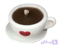 شمع فانتزی فنجان قهوه سنگی و بدون رایحه دست ساز