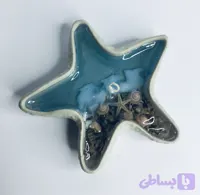 شمع فانتزی طرح دریا با ظرف ستاره دریایی سنگی و پارافین ژله ای دست ساز