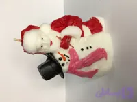 شمع فانتزی بابانوئل و آدم برفی بدون رایحه و دستساز