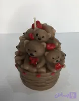شمع فانتزی سبد خرس ها بدون رایحه و دستساز