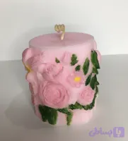 شمع فانتزی باغ گل بزرگ بدون رایحه دستساز