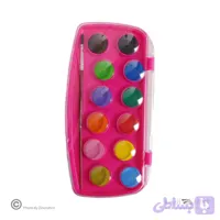 آبرنگ 12 رنگ پالمو کد 5204/5202 | ست نقاشی با قلم مو و بسته بندی مقوایی - بسته 12 تایی