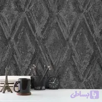 کاغذ دیواری اداری طرح پتینه / هندسی | مشکی/ زغالی کد 13048