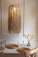لوستر ریشه دار رافیا طبیعی