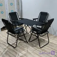 ست صندلی ساحلی 9 فنر و میز تاشو برزنتی استراکچر
