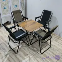 ست صندلی ساحلی 9 فنر و میز MDF