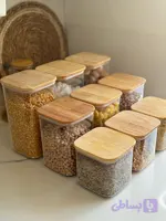 بانکه حبوبات سارینا درب چوبی لیمون