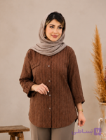 شومیز اکلیلی لینن ژاکارد فری سایز40 تا 52