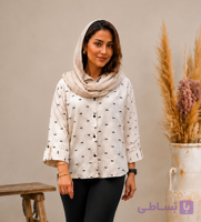 شومیز کراس طرح دار alo جنس کراس VLC فری سایز 40 تا 48