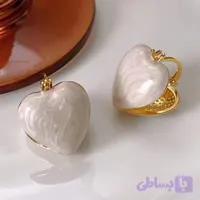 گوشواره قلبی میناکاری صدفی 4989-4-11