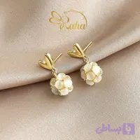 گوشواره استیل قلبی آویز توپی کد 4989-3