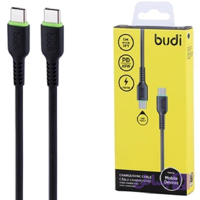 کابل فست شارژ USB-C به USB-C بودی مدل Budi DC158TT10 توان 65 وات طول 1 متر – مشکی