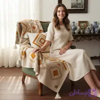 شال مبل پانچ منگوله دار سایز ۱.۵×۲