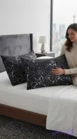 روبالشی میکرو فایبر طرح شاخه ای مشکی وسفیدبسته 2عددی سایز دلخواه
