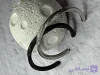 دستبند بنگل مردانه مدل منهتن استیل بافت‌دار رنگ ثابت