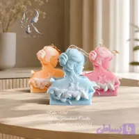 شمع دست‌ساز مدل دختر پروانه‌ای، ارتفاع ۱۲ سانت، دکوراتیو، رها مال