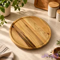 سینی و استند چوبی، درجه یک، قطر ۲۵ سانت، رها مال گالری