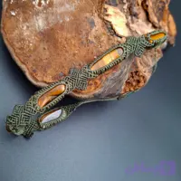 دستبند میکرومکرمه سنگ چشم ببر