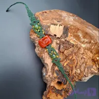 دستبند میکرومکرمه عقیق یمن طرح بودا