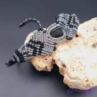 دستبند میکرومکرمه سنگ تورمالین بلک