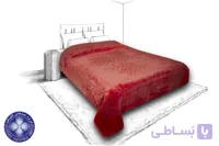 پتو دو نفره گلبافت قرمز زرشکی