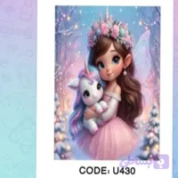 فرشینه کارتونی دخترونه گرد ۹۰ در ۹۰ کد U430