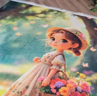 فرشینه دخترونه مدل کارتونی مربعی یک در یک