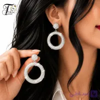 گوشواره زنانه مدل الیزا تمام نگین با نگین اتمی | Takta Collection