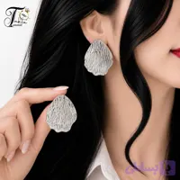 گوشواره زنانه مدل آترین نقره‌ای مینیمال | Takta Collection