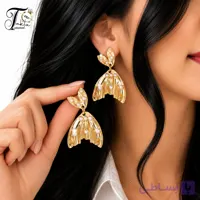 گوشواره دم وال مرواریدی طلایی
