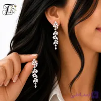 گوشواره زنانه مدل آناهیتا با نگین کریستالی مخراج‌کاری | Takta Collection