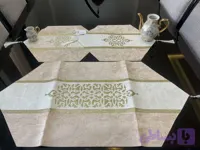 رومیزی مخمل رزین 3 تکه رنگ نسکافه ای