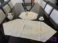 رومیزی مخمل 4 تیکه مدل رزا
