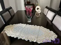رومیزی شانل مخمل 4 تکه رنگ آبی
