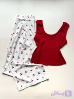 ست کراپ و شلوار بگ گیلاس🍒