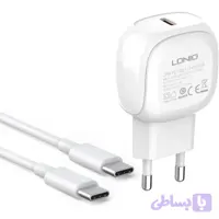 شارژر دیواری الدینیو مدل A1206C ظرفیت ۲۷ وات به همراه کابل Type-C