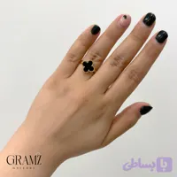 انگشتر ونکلیف مشکی رنگ ثابت برند stainless steel