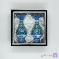 ست هدیه جفت گلدان میناکاری سبز