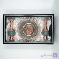 ست جفت گلدان و بشقاب فیروزه کوبی
