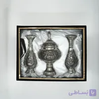 ست جفت گلدان و شکلات خوری قلم زنی