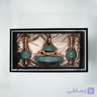 ست هدیه گلدان و شکلات خوری سفینه ایی فیروزه کوبی