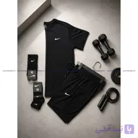ست تیشرت و شلوارک سوزنی نایک