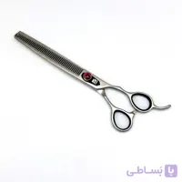 قیچی پیتاژ صاف 7/5 اینچ با 46 دندانه V شکل برند باربد پت گستر ساخت ژاپن کد 81