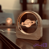 گوی شب خواب چوبی رومیزی طرح سیاره زحل+ 3 اندازه مختلف