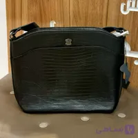 کیف دوشی زنانه چرم طبیعی مشکی کد 101
