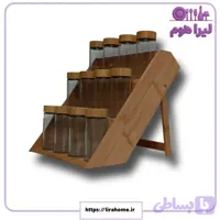 استند ادویه ۱۲ عددی چوبی با ظروف شیشه‌ای