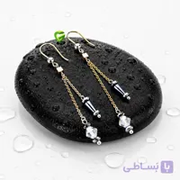 گوشواره نقره دورنگ کد2597
