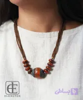 گردنبند سنگ کهربا مدل سنتی کد 3071