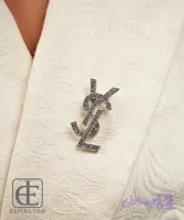 سنجاق سینه زنانه استیل YSL کد S05