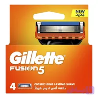 تیغ یدک ژیلت Gillette Fusion5 – دارای پنج تیغه‌‌ی ضداصطکاک – دارای نوار آبی روان‌کننده – بسته ۴ عددی